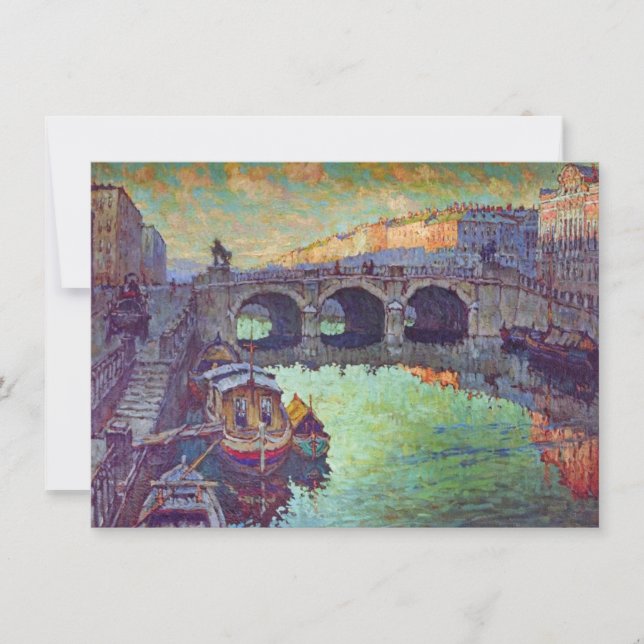 Cartão Vista do Santo Petersburgo (cidade russa) (Frente)