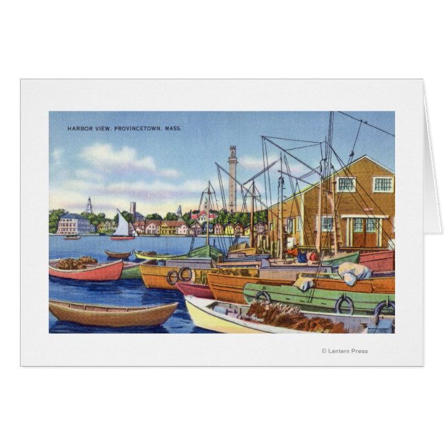 Cartão Vista dos Barcos no Porto (Frente Horizontal)