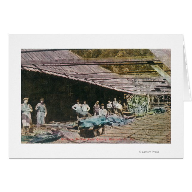 Cartão Vista dos Trabalhadores no Eureka Slate Quarry (Frente Horizontal)