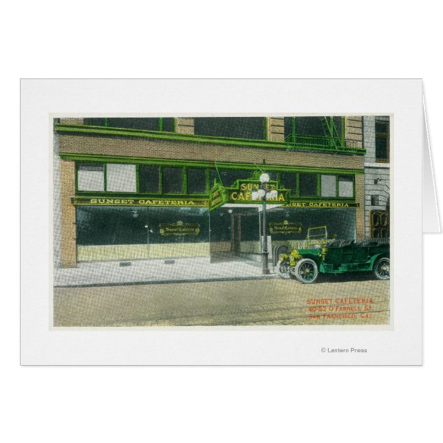 Cartão Vista Exterior da Cafetaria Sunset (Frente Horizontal)