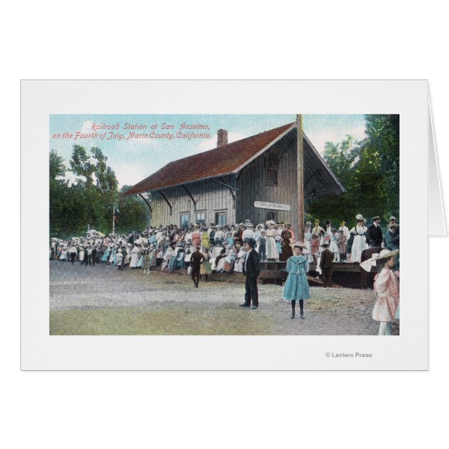 Cartão Vista Exterior da Estação Ferroviária em 4 de (Frente Horizontal)