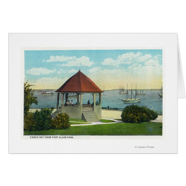 Cartão Vista Exterior da Pérola de Orr's Island (Frente Horizontal)