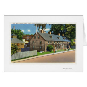 Cartão Vista Exterior de Ft. Casas Ocidentais e Bloqueada