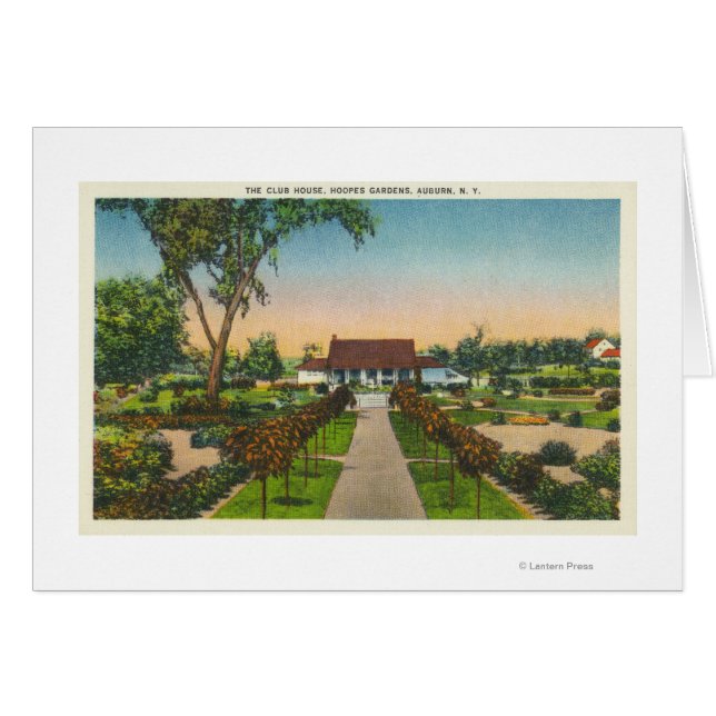 Cartão Vista Exterior do Hoopes Gardens Club House (Frente Horizontal)