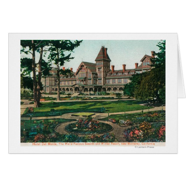 Cartão Vista exterior do Hotel del Monte e respectivos te (Frente Horizontal)