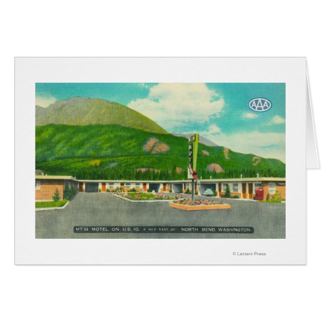 Cartão Vista Exterior do Motel Mt. Si (Frente Horizontal)