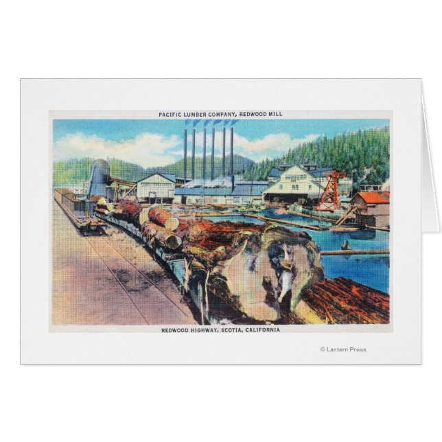 Cartão Vista Exterior do Pacific Lumber Co, Sequoia (Frente Horizontal)