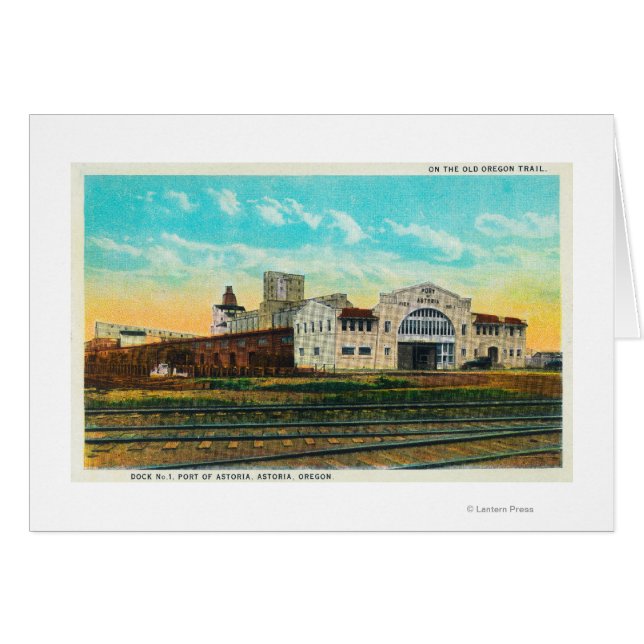Cartão Vista Exterior do Porto de Astoria Dock Building (Frente Horizontal)