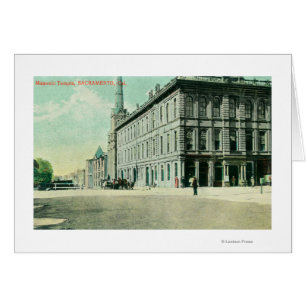 Cartão Vista exterior do templo maçónico