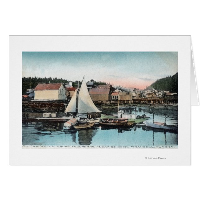 Cartão Vista frontal de água do bloco flutuante (Frente Horizontal)