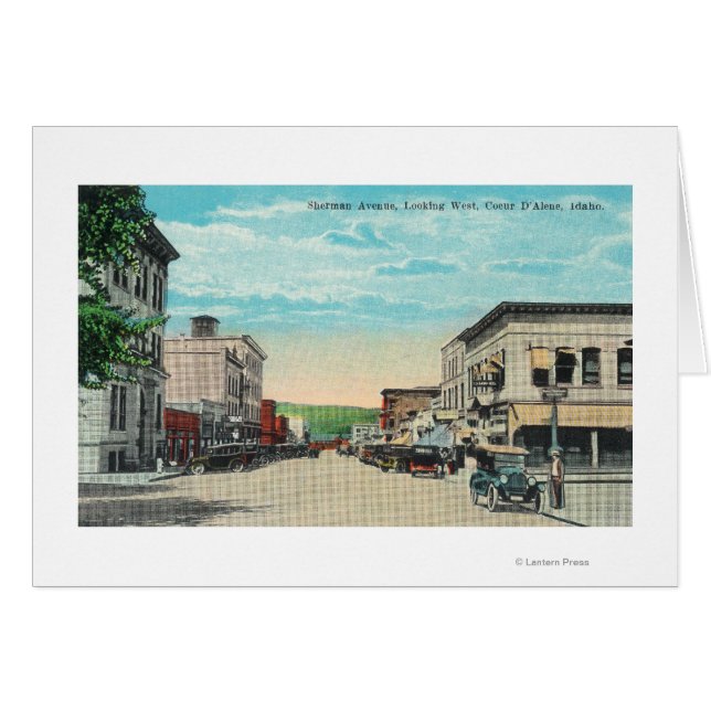 Cartão Vista Ocidental da Avenida Sherman (Frente Horizontal)
