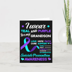 Cartão Vista Teal E Roxo Para Minha Avô, Preve Suicídio
