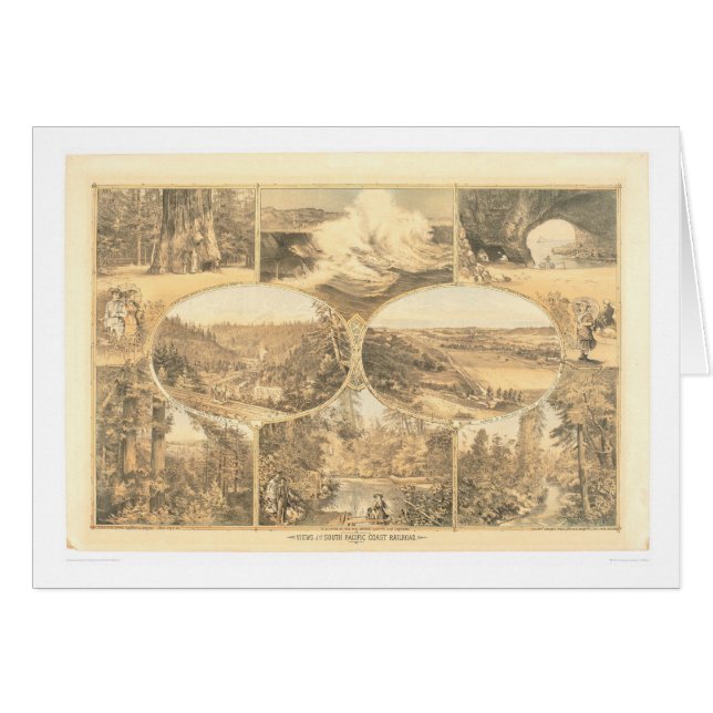 Cartão Vistas da estrada de ferro da costa de South (Frente Horizontal)