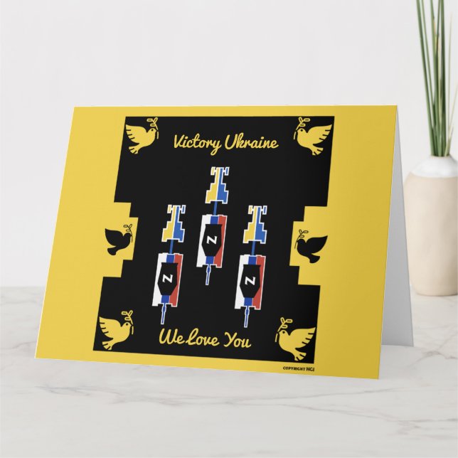 Cartão Vitória da guerra na Ucrânia (Frente)