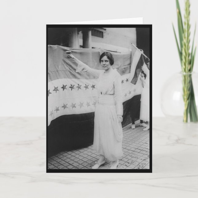 Cartão Vitória do sufrágio da alteração de Alice Paul 19a (Frente)