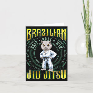 Cartão Vitória no Rolamento de Pegada de Jiu Jitsu - Gato