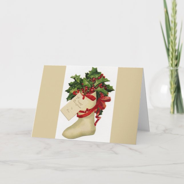 Cartão Vitoriano de Boas Festas de Natal (Frente)