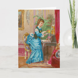 Cartão Vitoriano encorajando poema "Se alguém provar frac