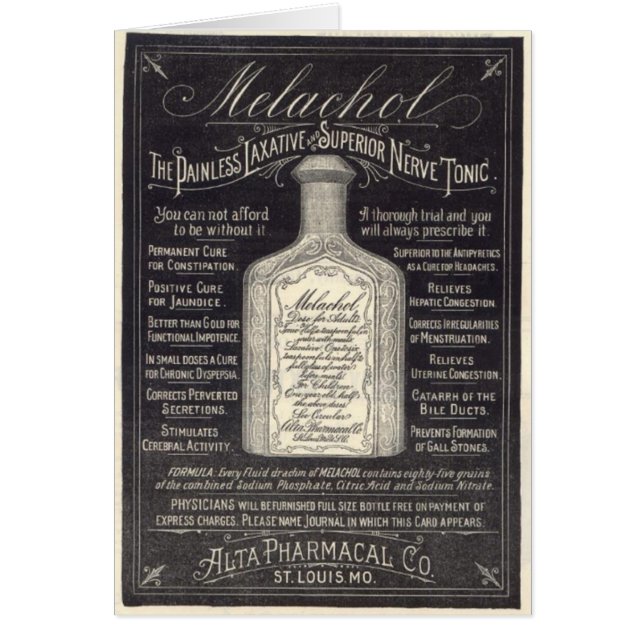 Cartão Vitoriano Nerve Tonic (Frente)