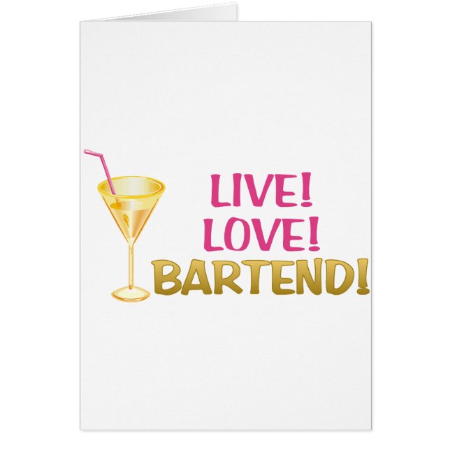 Cartão Viva! Amor! Bartender! (Frente)