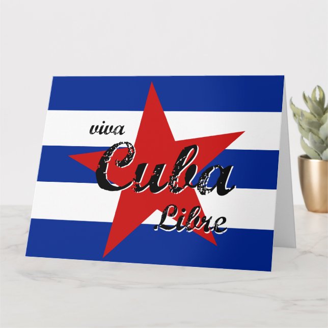 Cartão Viva Cuba Libre, Havana, Fidel Castro, Che Guevara (Planta pequena)