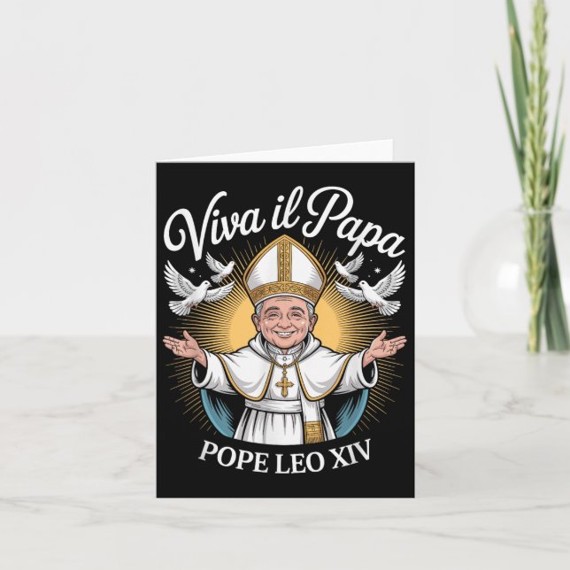Cartão Viva Il Papa Leo Xiv (Frente)