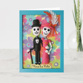Cartão Viva La Vida Day of the Dead Wedding Card