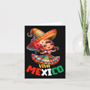 Cartão Viva México Dia da Independência do México Garota 