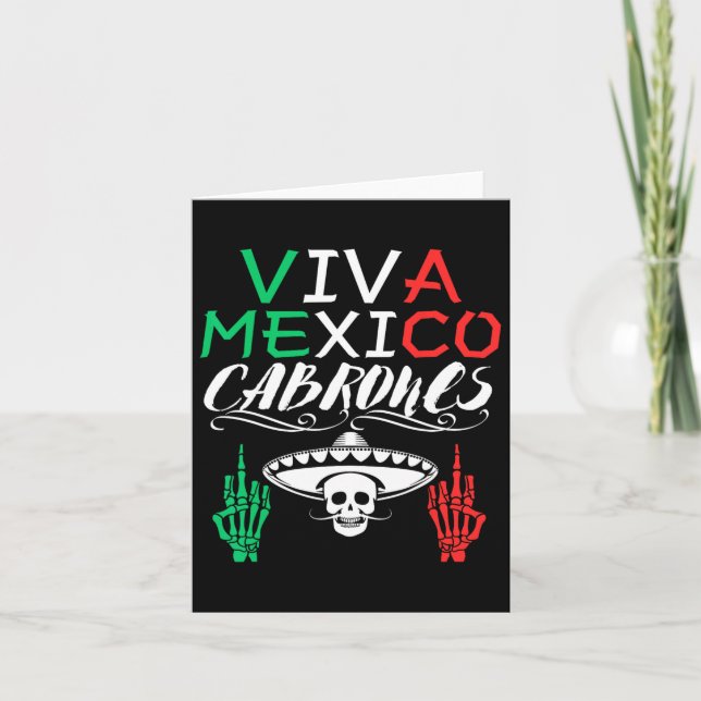 Cartão Viva México Dia da Independência dos Cabrones Band (Frente)