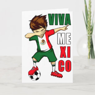Cartão Viva México Menino do Futebol Mexicano Dia da Inde