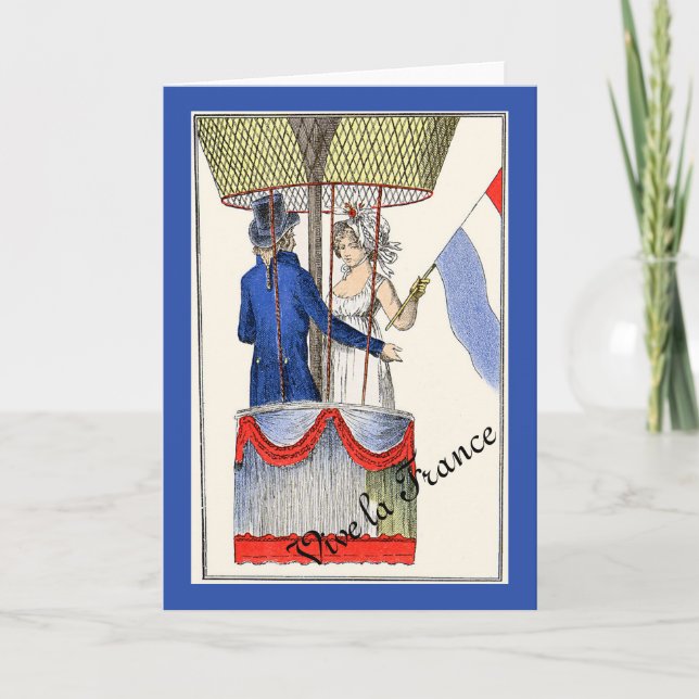 Cartão Vive la France 1898 Balão (Frente)