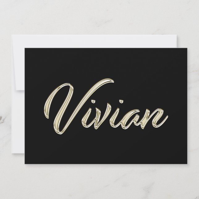Cartão Vivian white gold Handwriting Karte (Frente)