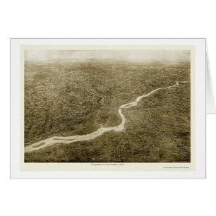Cartão Vizinhança de Philadelphfia, mapa panorâmico do