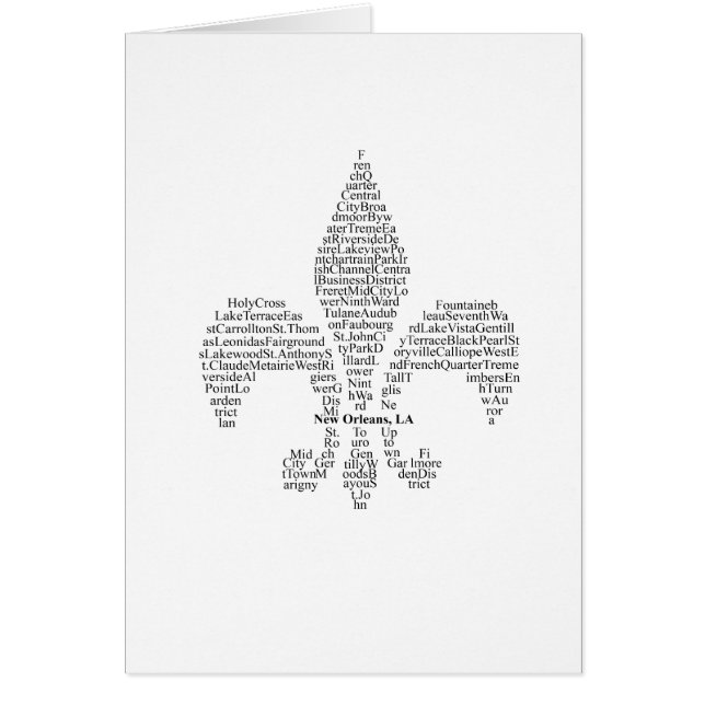 Cartão Vizinhanças de Nova Orleães (Frente)