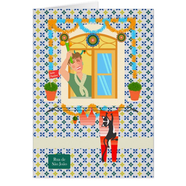 Cartão Vizinho da Festa Português do santo John Português (Frente)