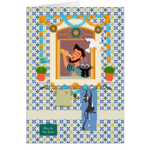 Cartão Vizinho da Festa Português do santo John Português