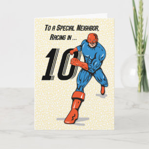 Cartão Vizinho Especial Aniversário de 10 anos Super-heró