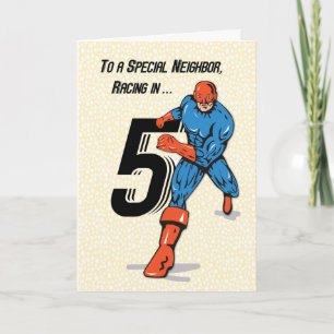 Cartão Vizinho Especial Aniversário de 5 anos Super-herói