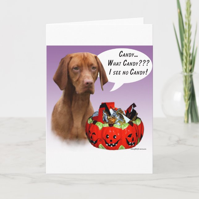 Cartão Vizsla Halloween Candy (Frente)