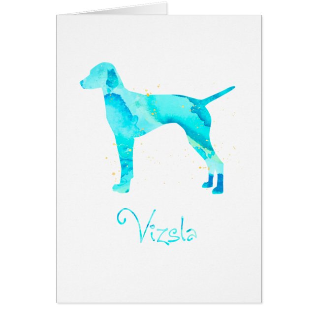 Cartão Vizsla Watercolor Design (Frente)