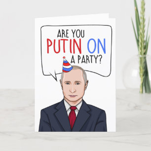 Cartão VLADIMIR PUTIN: Você é Putin numa festa?