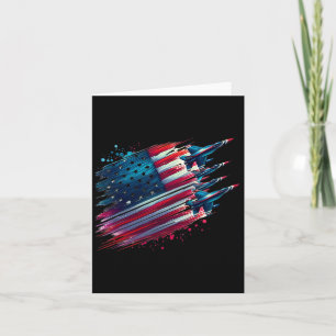 Cartão Voando Jets American Flag Usa Patriótico 4º De Jul
