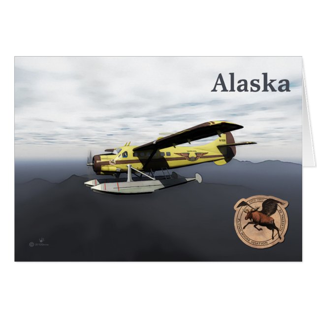 Cartão Voando Moose Aviation de Havilland DH3-C Otter (Frente Horizontal)