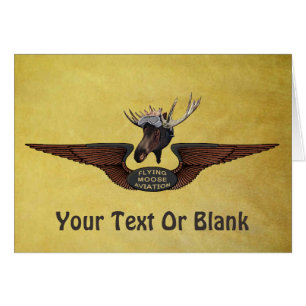 Cartão Voando Moose Bush Piloto Wings