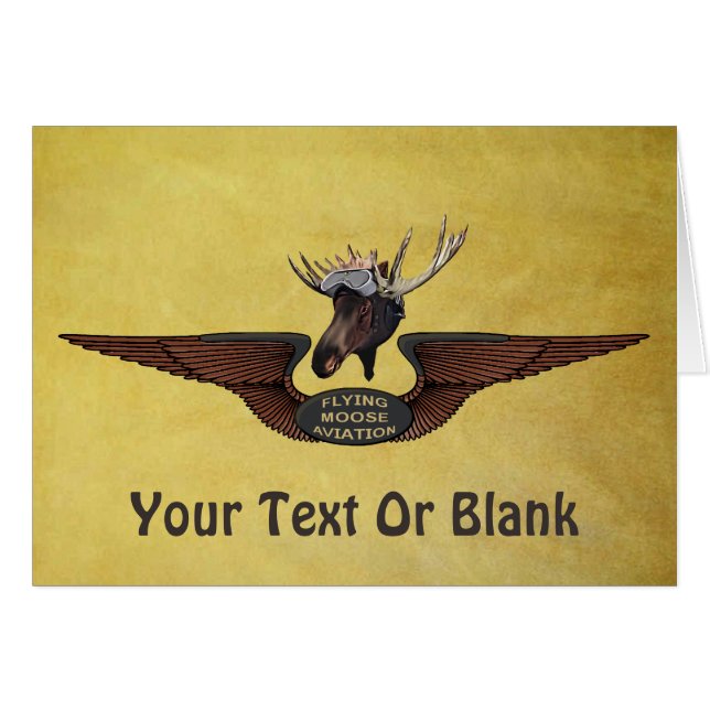 Cartão Voando Moose Bush Piloto Wings (Frente Horizontal)