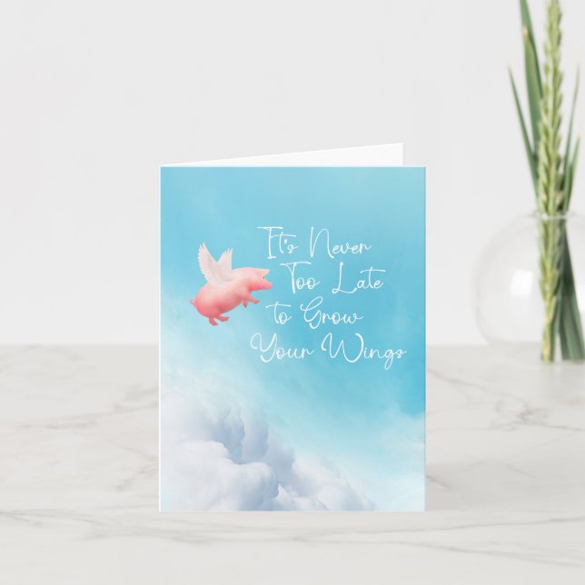 Cartão Voando Para Crescer Sua Placa De Asas (Frente)