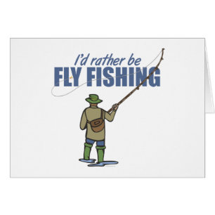 Cartão Voar pescando em Waders