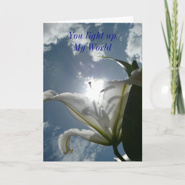 Cartão Você acende o meu mundo (Frente)