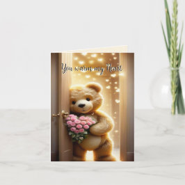 Cartão Você Aquece Meu Coração - Amor de Ursinho de Pelúc