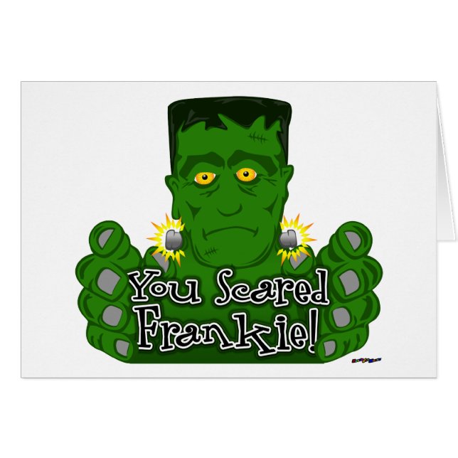 Cartão Você Assustou Frankie! (Frente Horizontal)
